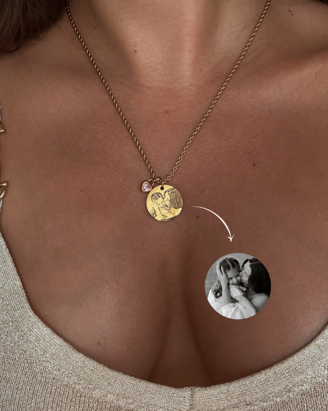 Mémoire éternelle - Médaille ronde | chaîne torsadée