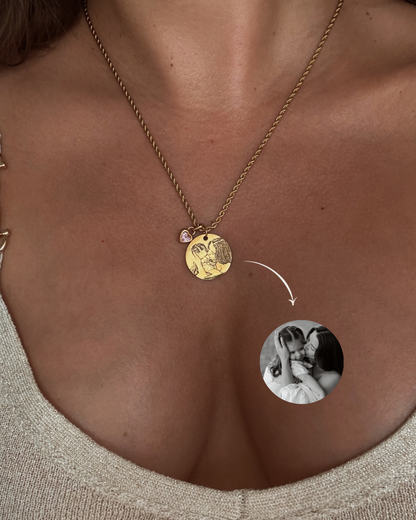 Mémoire éternelle - Médaille ronde | chaîne torsadée